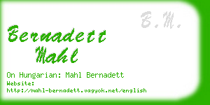 bernadett mahl business card